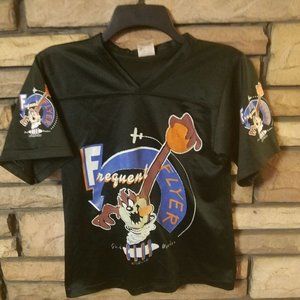 VIntage Boys Jersey MED Looney Tunes TAZ Ball  D4